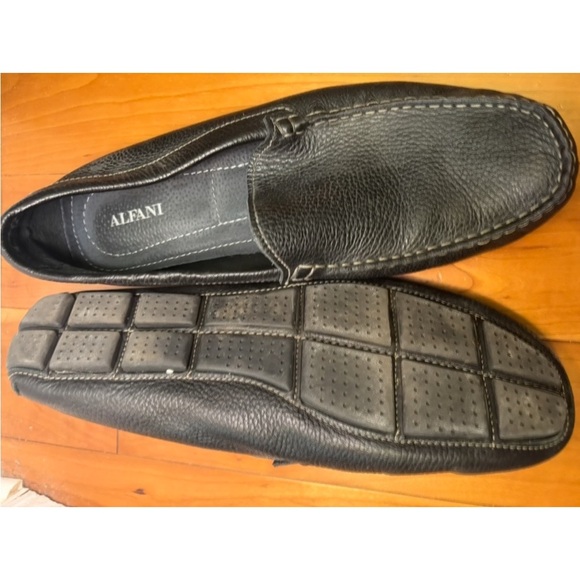 Alfani Black Pebble-Grain Leather Slip-On Loafers main image 5